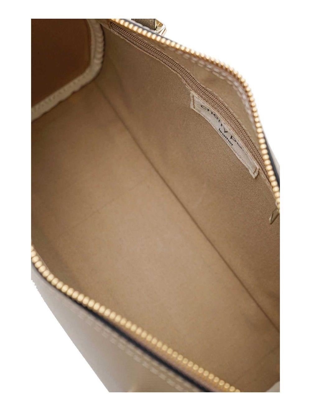 tom&eva Sac Forme Bowling Porté épaule en Croûte de Cuir Vachette NIAME 4098-Taupe