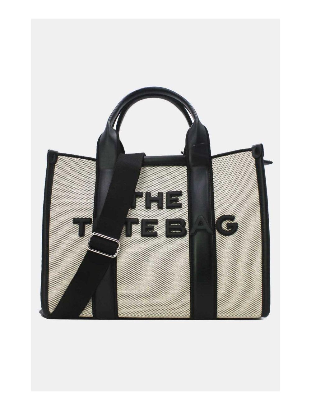 Tom&eva Sac Fourre-Tout En Tissu Meilleure Vente 23B-5855-Beige/Black