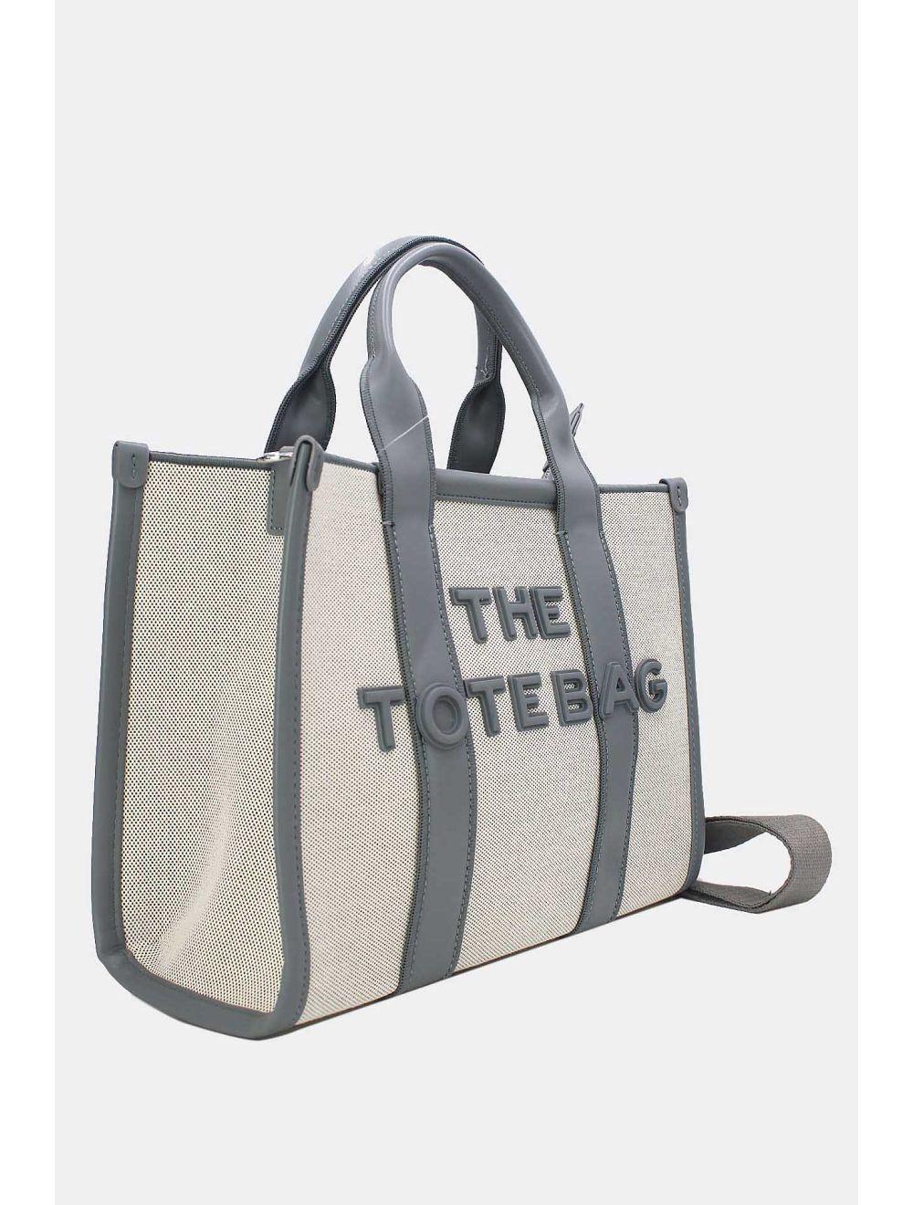 Tom&eva Sac Fourre-Tout En Tissu NEW 23B-5855-BEIGE/D.GREY