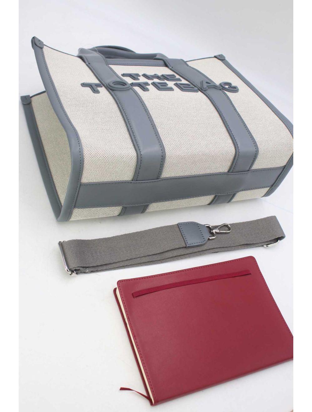 Tom&eva Sac Fourre-Tout En Tissu NEW 23B-5855-BEIGE/D.GREY