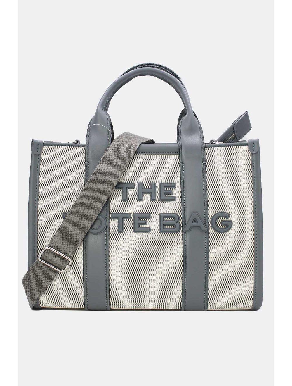 tom&eva Sac Fourre-Tout En Tissu NEW 23B-5855-BEIGE/D.GREY