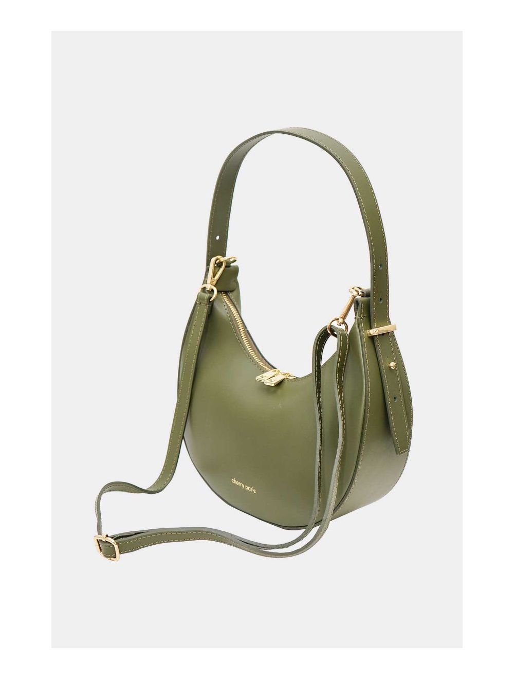 tom&eva Sac Hobbo Porté épaule en Croûte de Cuir de Vachette ORLANE 4094-Khaki