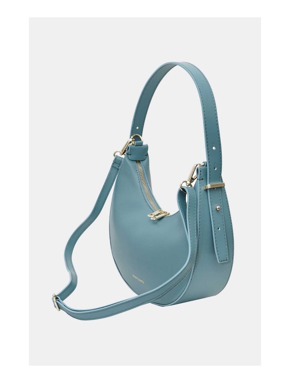 tom&eva Sac Hobbo Porté épaule en Croûte de Cuir de Vachette ORLANE 4094-Bleu