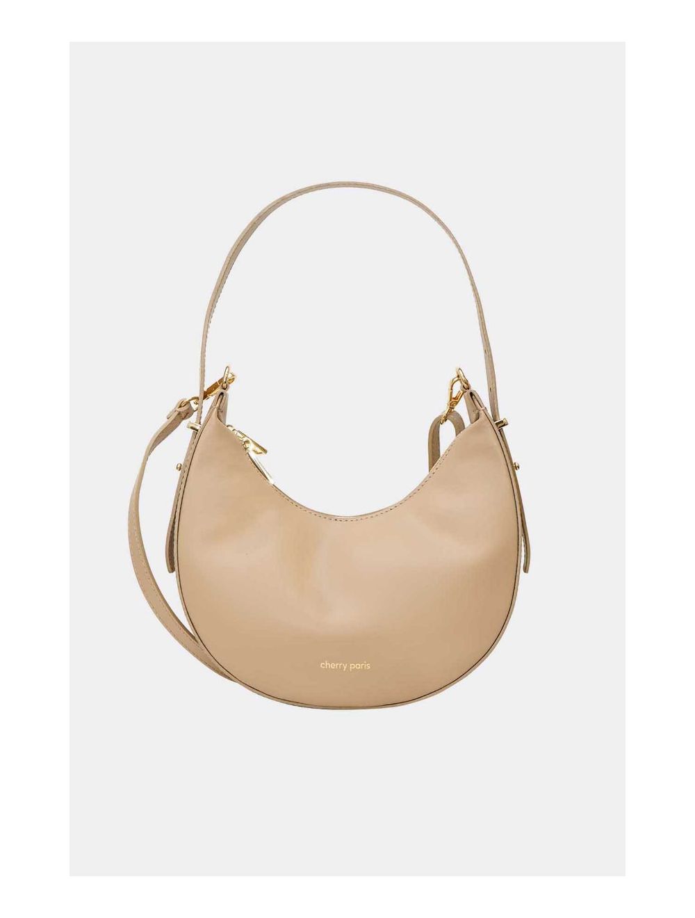 tom&eva Sac Hobbo Porté épaule en Croûte de Cuir de Vachette ORLANE 4094-Sable