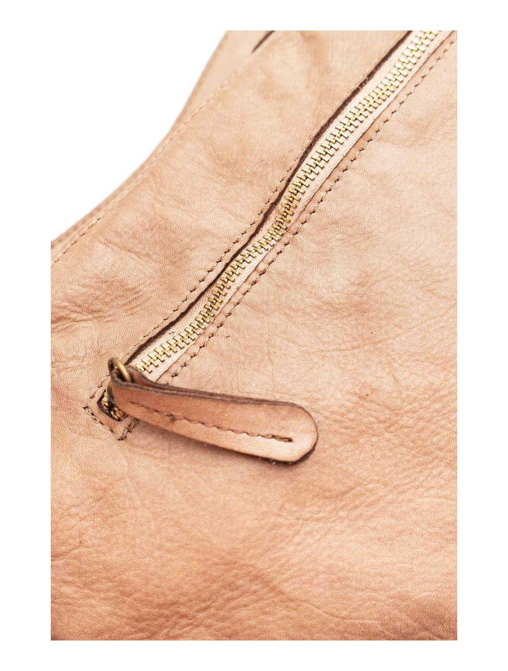Tom&eva Sac Hobbo Porté Épaule En Cuir Vachette Motif Clouté MATILDA 4117-Taupe