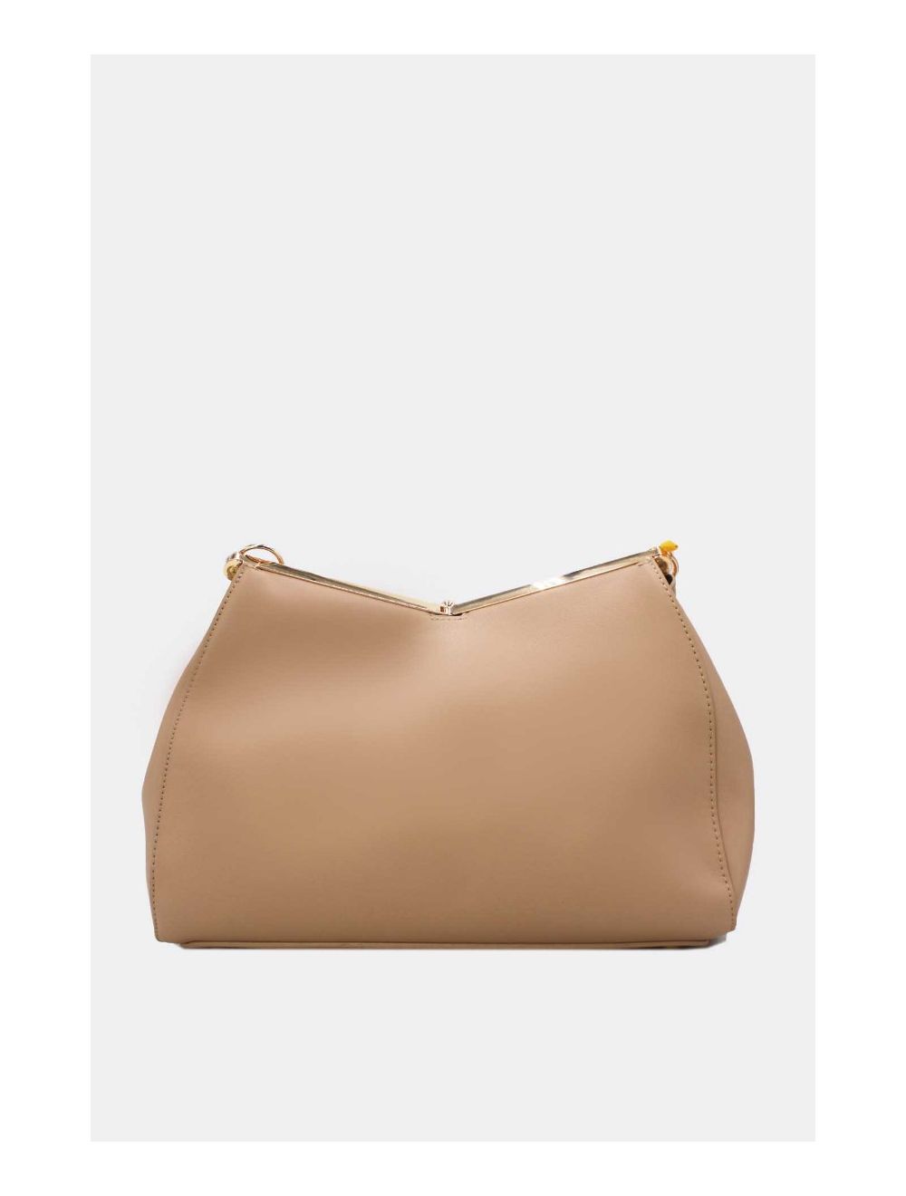 Tom&eva Sac Hobo Effet Cuir Verni Fermoir Métal 24B-5922-Abricot