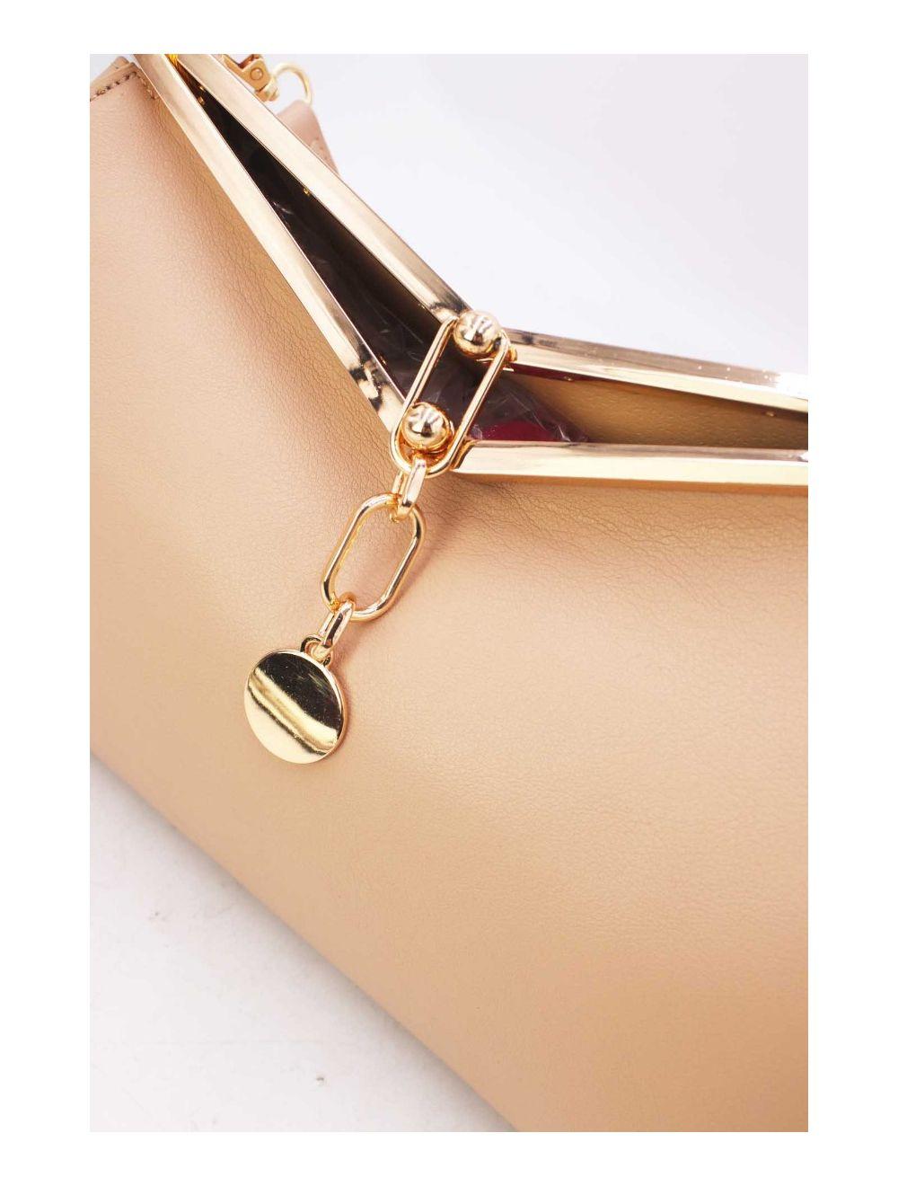 tom&eva Sac Hobo Effet Cuir Verni Fermoir Métal 24B-5922-Abricot