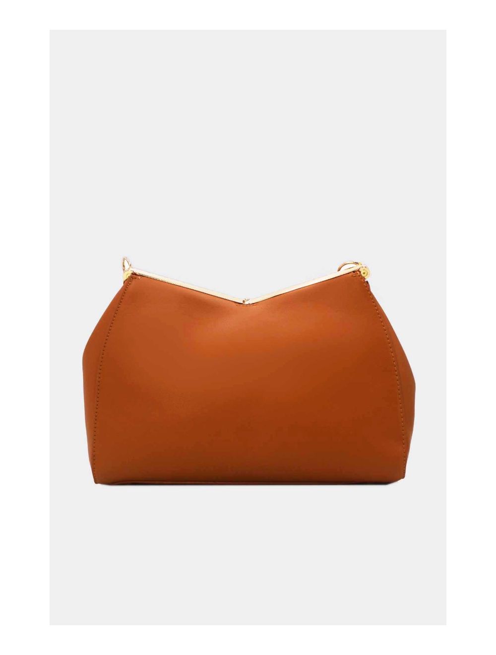 Tom&eva Sac Hobo Effet Cuir Verni Fermoir Métal 24B-5922-Marron