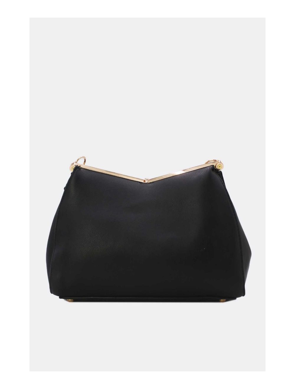 Tom&eva Sac Hobo Effet Cuir Verni Fermoir Métal 24B-5922-Noir