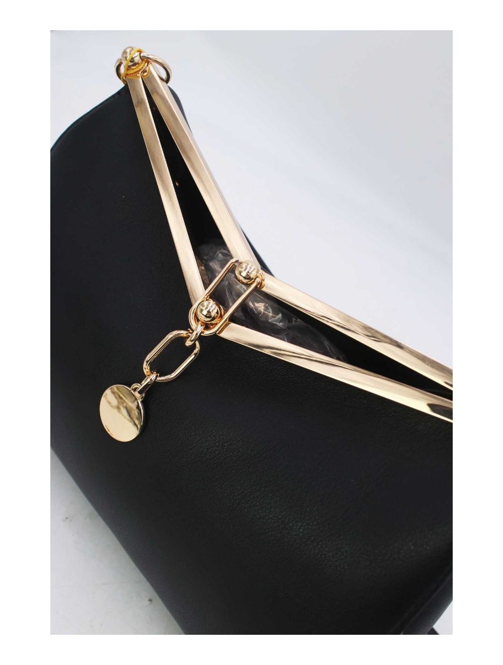 tom&eva Sac Hobo Effet Cuir Verni Fermoir Métal 24B-5922-Noir