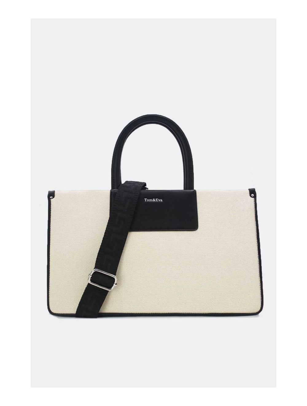 Tom&eva Sac Ordinateur Femme Bi-matière 24B-6003-Beige/Black