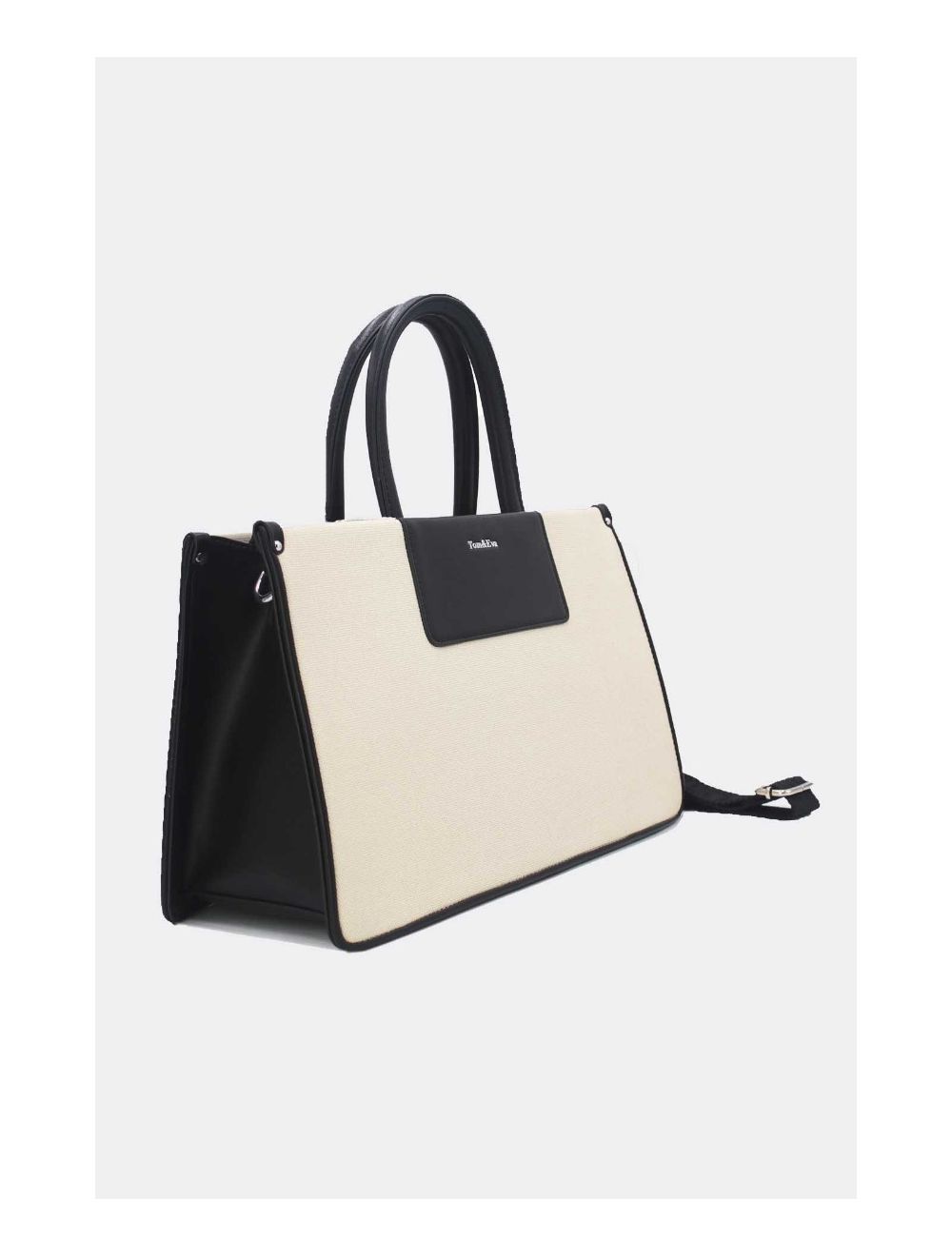 Tom&eva Sac Ordinateur Femme Bi-matière 24B-6003-Beige/Black