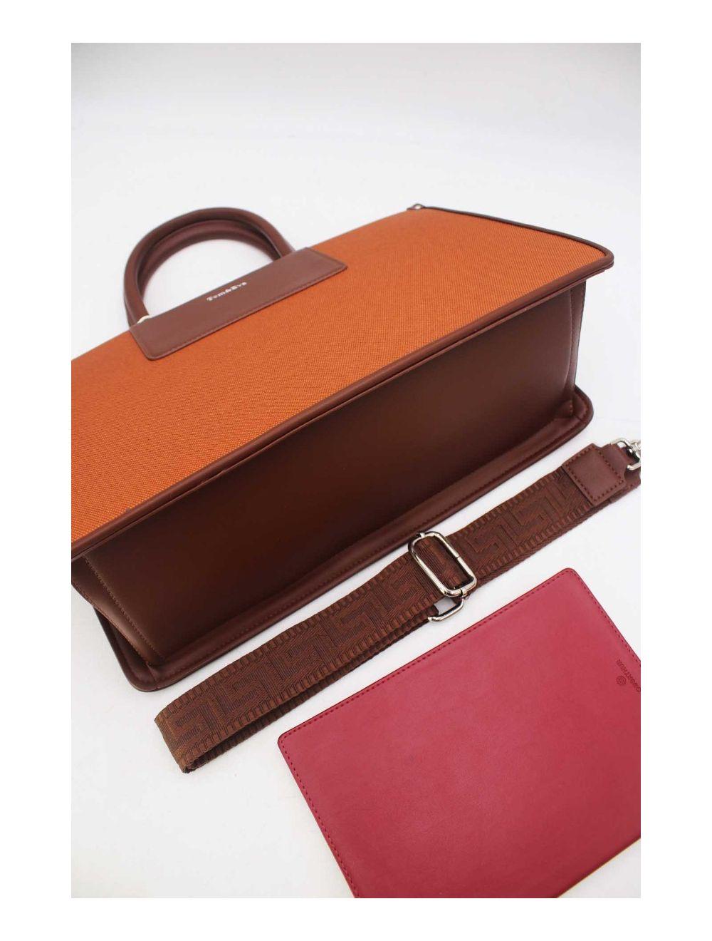 Tom&eva Sac Ordinateur Femme Bi-matière 24B-6003-Brown/Coffee