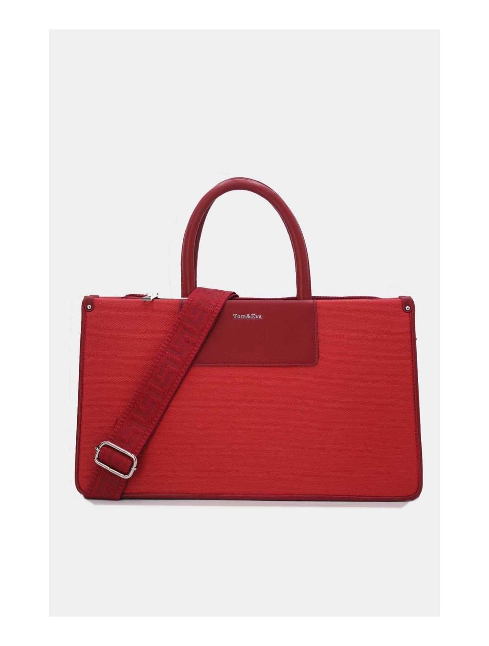 Tom&eva Sac Ordinateur Femme Bi-matière 24B-6003-Red/D.Red