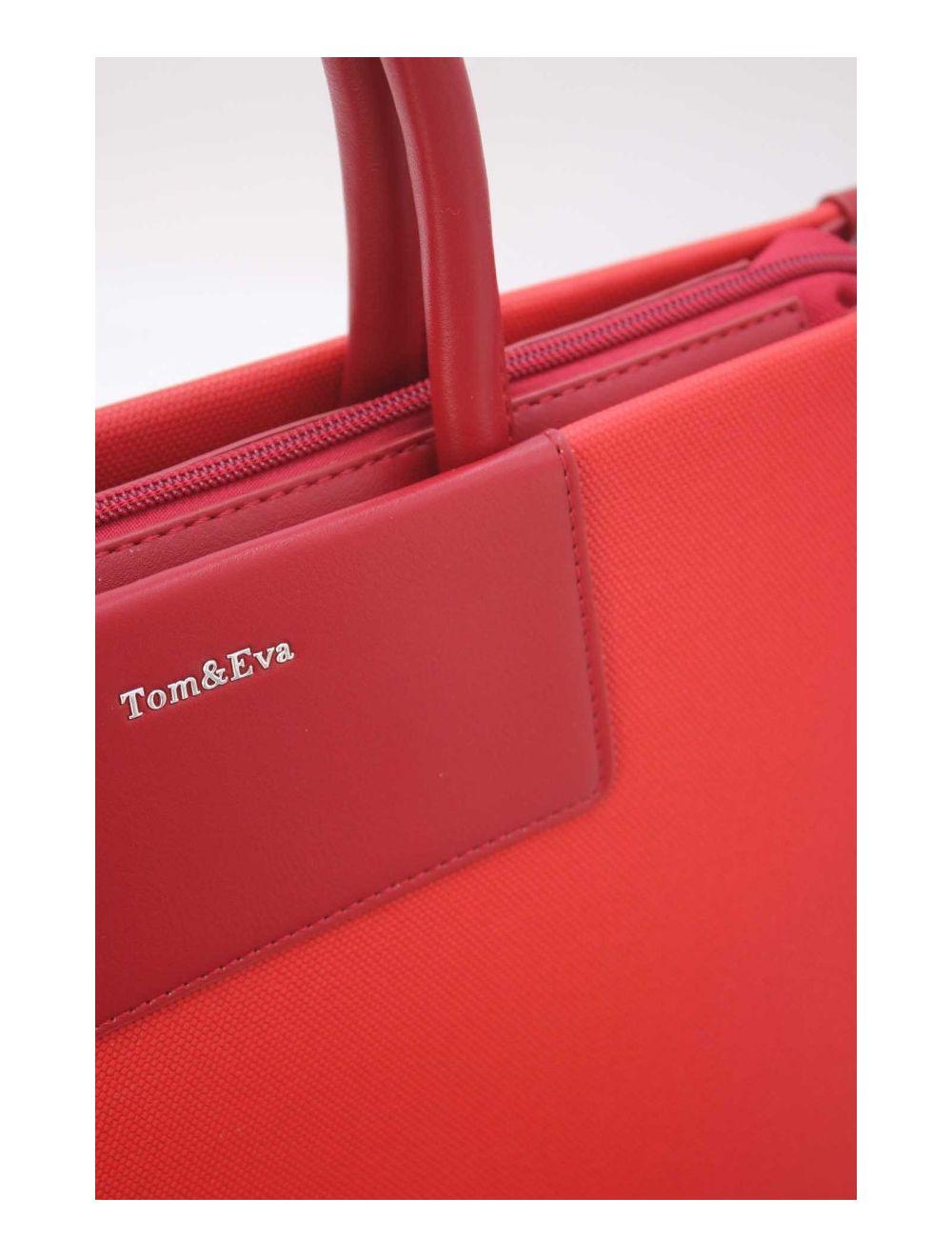 tom&eva Sac Ordinateur Femme Bi-matière 24B-6003-Red/D.Red