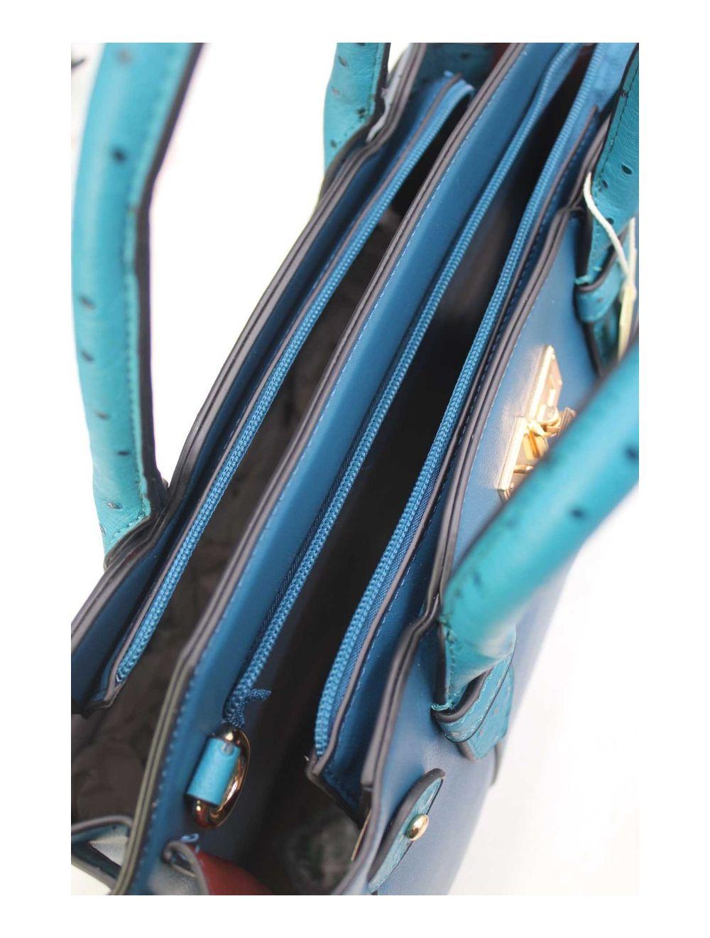 tom&eva Sac Ordinateur Femme Orné Ceinture 24B-6024-Bleu