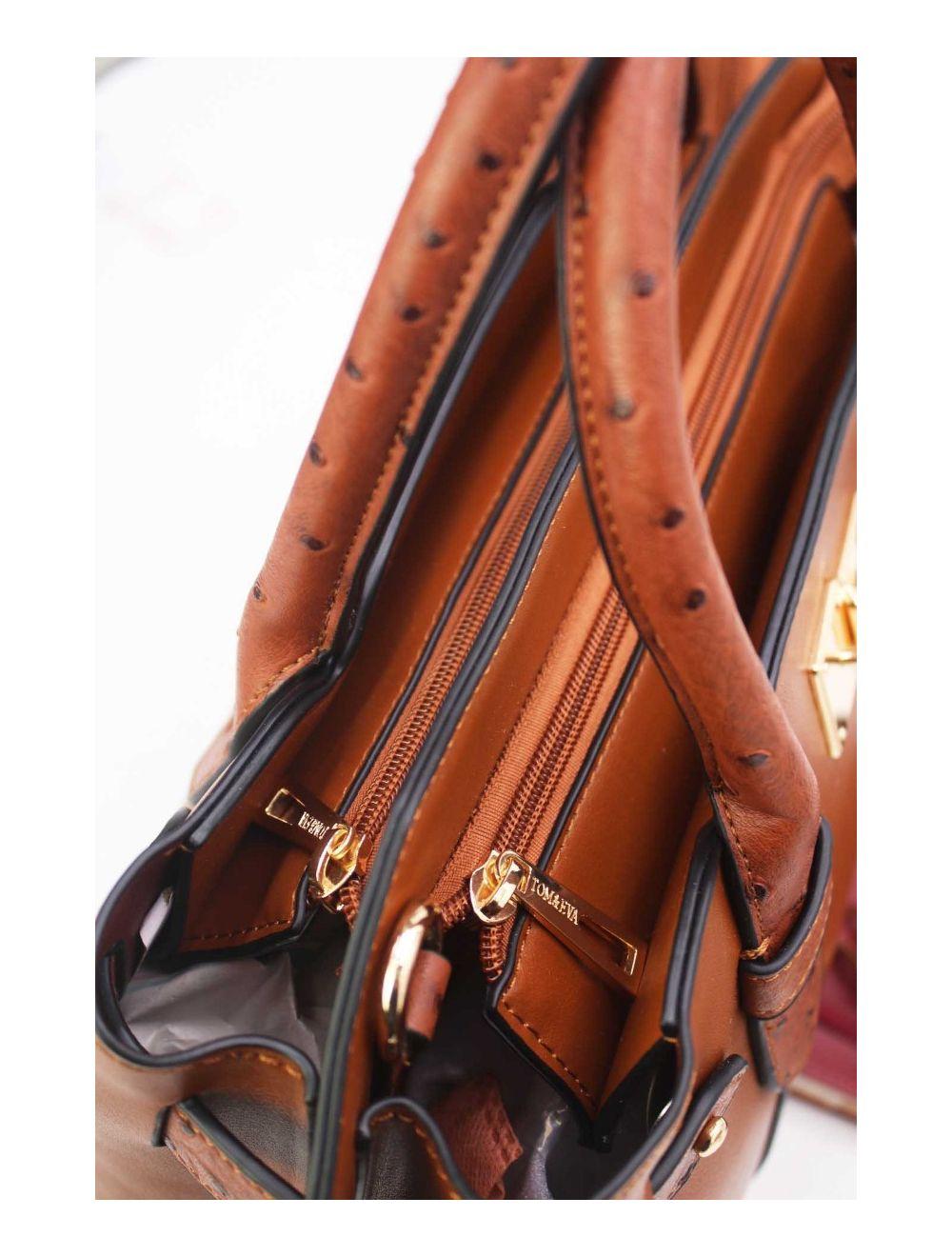 tom&eva Sac Ordinateur Femme Orné Ceinture 24B-6024-Marron