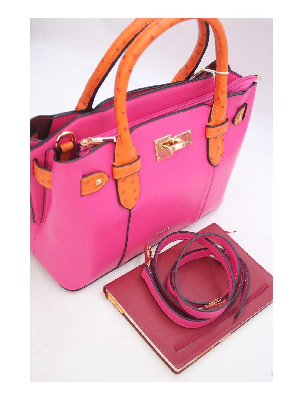 Tom&eva Sac Ordinateur Femme Orné Ceinture 24B-6024-Rose/Orange