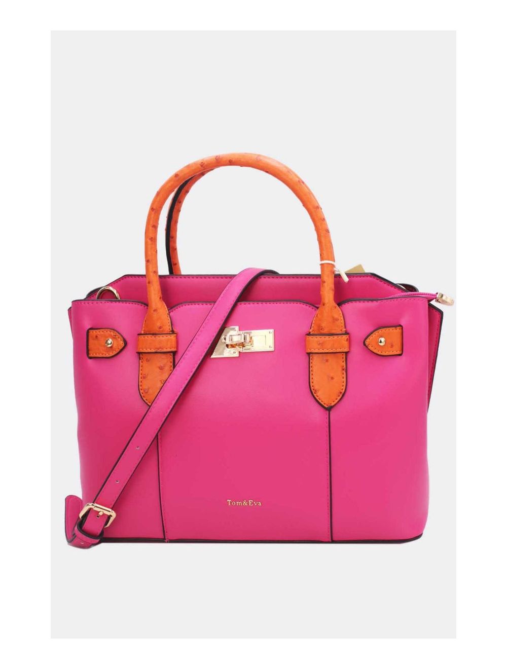 tom&eva Sac Ordinateur Femme Orné Ceinture 24B-6024-Rose/Orange