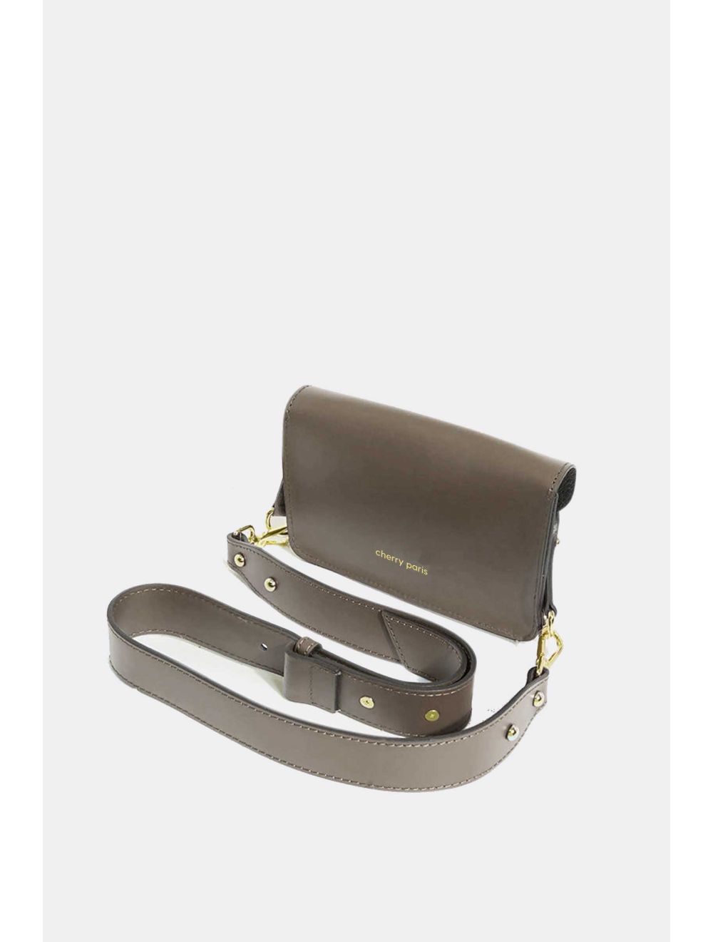 Tom&eva Sac Pochette Banane En Croûte De Cuir De Vachette Lisse-3968 PHILOMENE -TAUPE FONCÉ