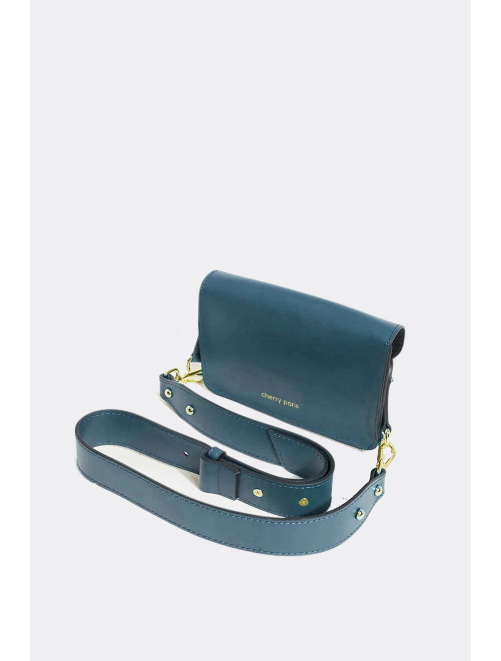 Tom&eva Sac Pochette Banane En Croûte De Cuir De Vachette Lisse-3968 PHILOMENE-PETROLE