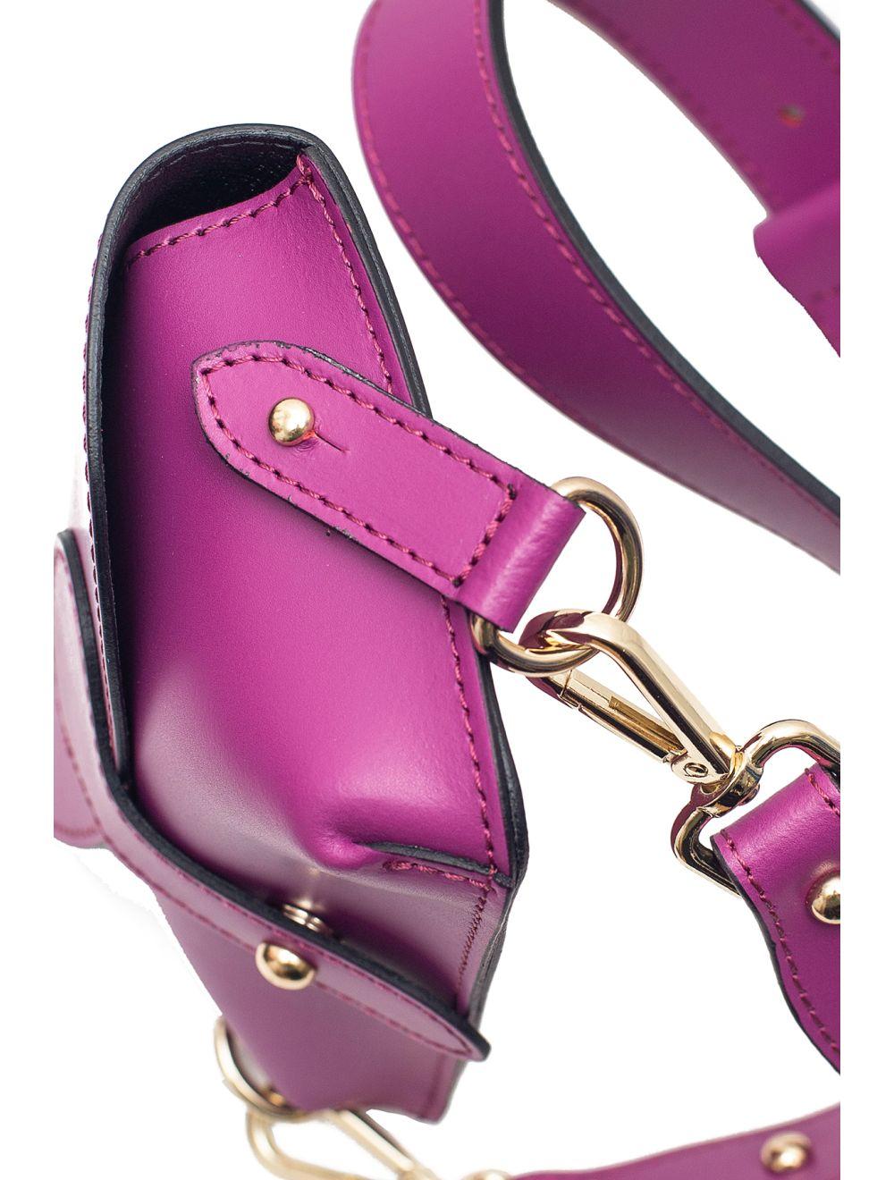 Tom&eva Sac Pochette Banane En Croûte De Cuir De Vachette Lisse-PHILOMENE 3968-PRUNE