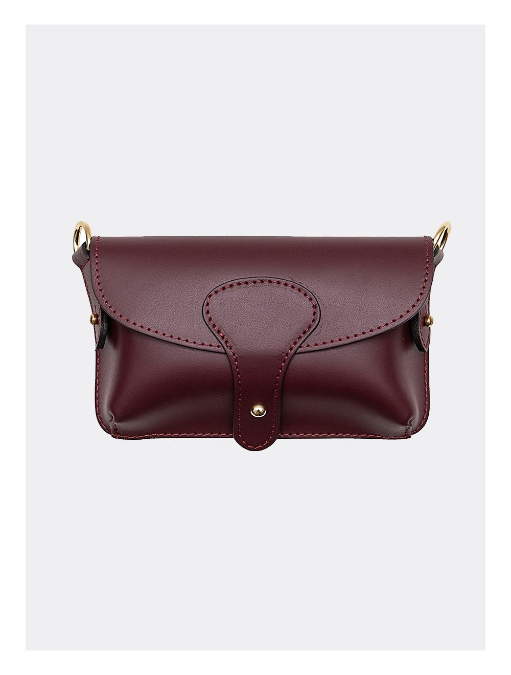 Tom&eva Sac Pochette Banane En Croûte De Cuir De Vachette Lisse-PHILOMENE 3968-BORDEAUX