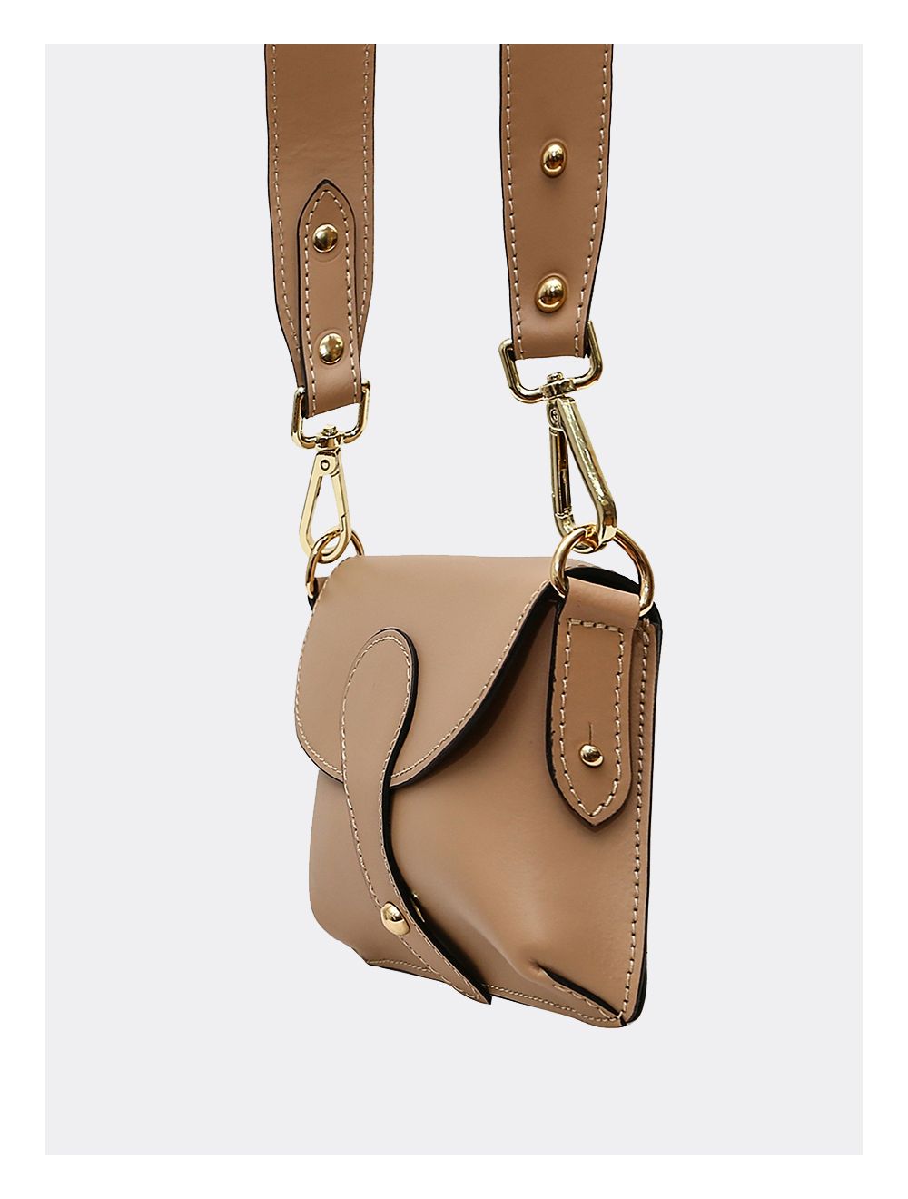 Tom&eva Sac Pochette Banane En Croûte De Cuir De Vachette Lisse-PHILOMENE 3968-SABLE