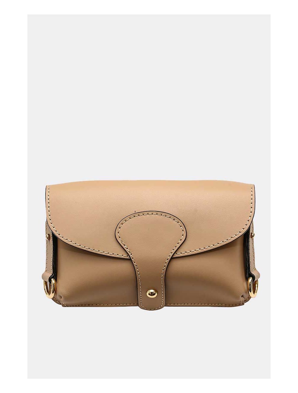 tom&eva Sac pochette banane en croûte de cuir de vachette lisse-PHILOMENE 3968-SABLE