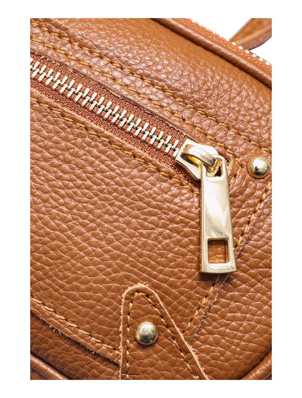 Tom&eva Sac Pochette Cuir De Vachette Grainée 4160 YUMI-Cognac