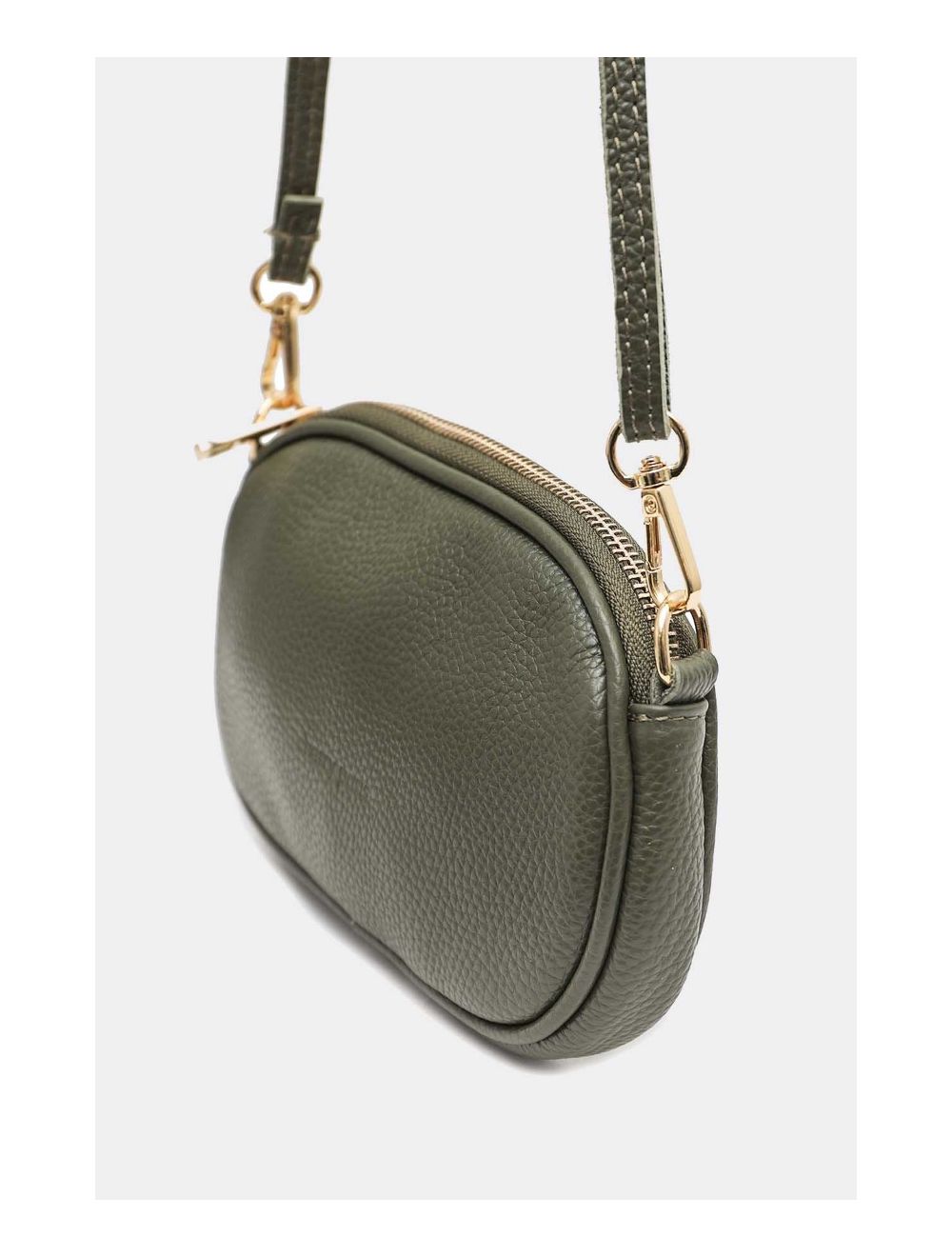 Tom&eva Sac Pochette Cuir De Vachette Grainée 4160 YUMI-Kaki