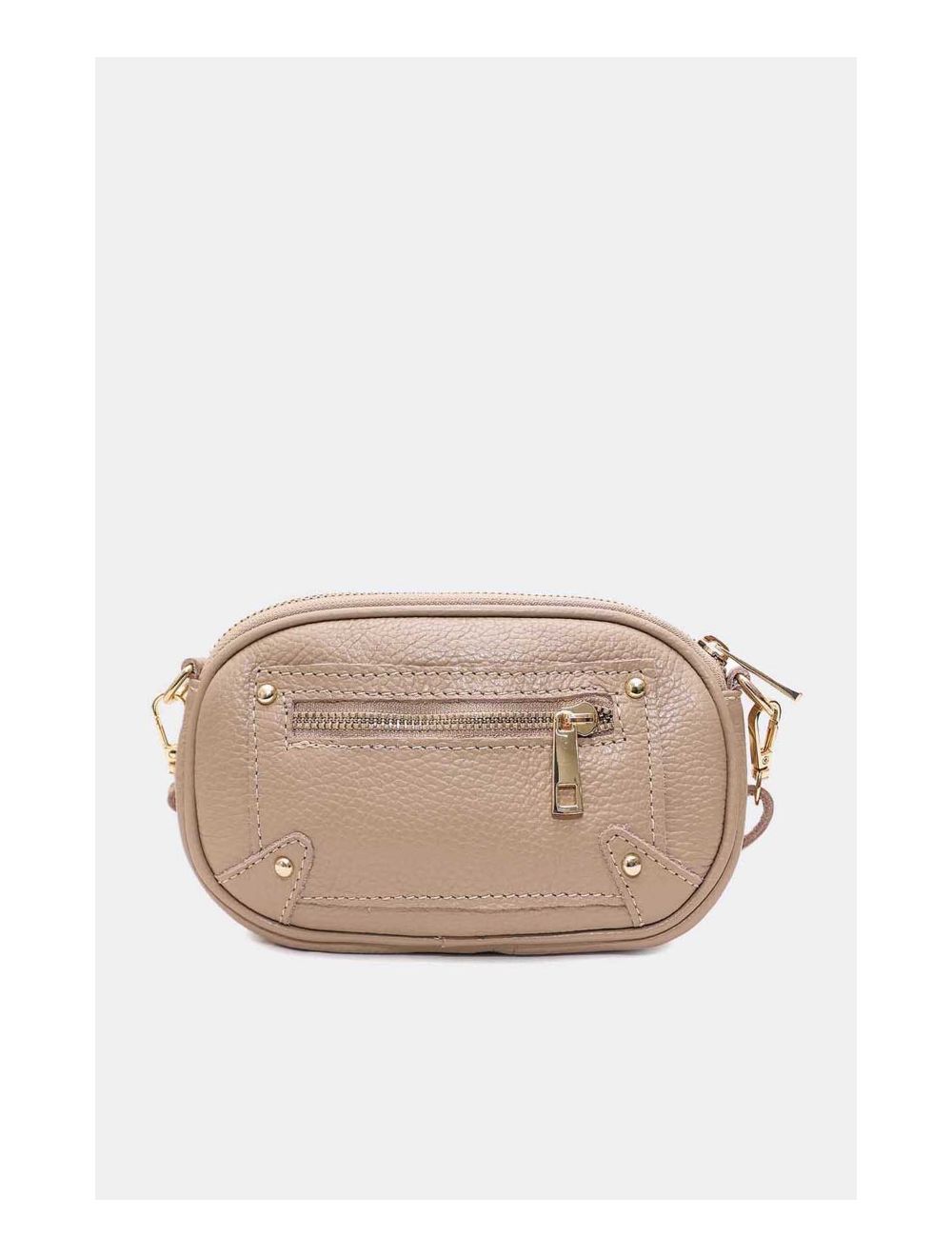 Tom&eva Sac Pochette Cuir De Vachette Grainée 4160 YUMI-Taupe