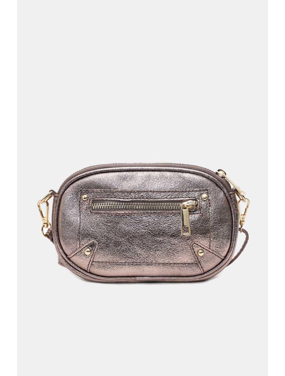 Tom&eva Sac Pochette Cuir Métallisé 4160 YUMI METAL-ETAIN