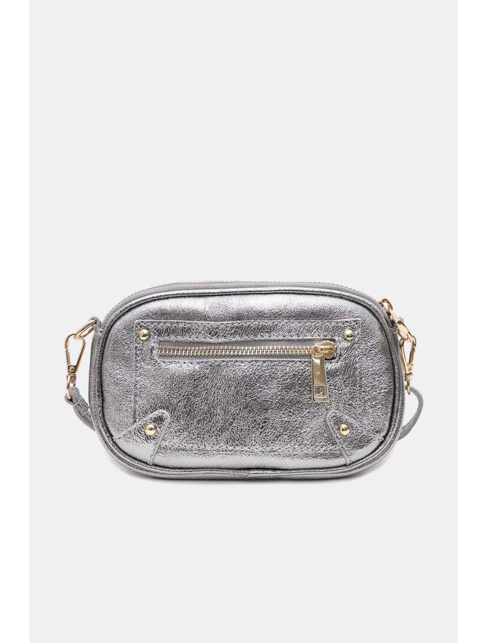 Tom&eva Sac Pochette Cuir Métallisé 4160B YUMI METAL-ARGENT