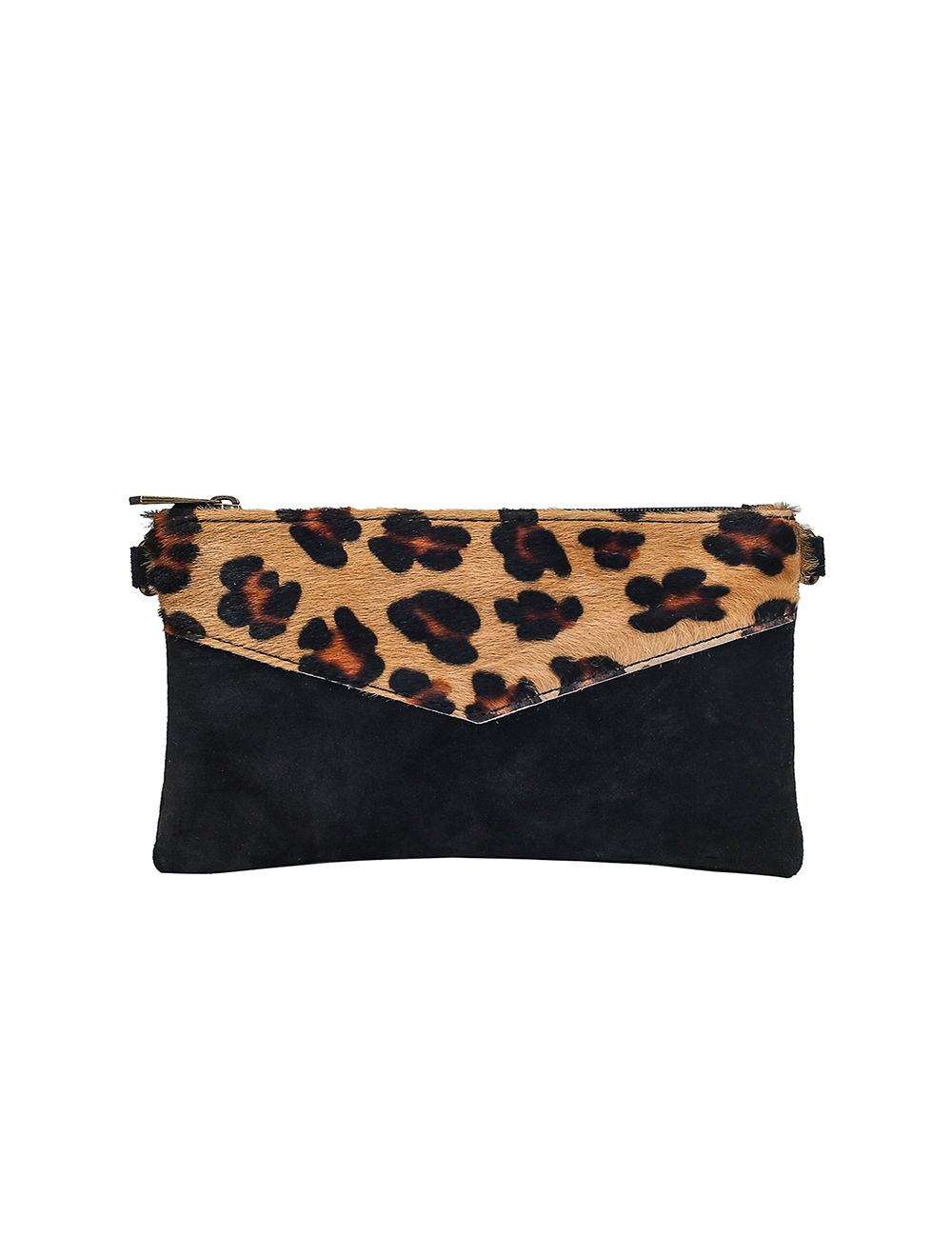 tom&eva Sac pochette porté travers en cuir suède-3976-LéopardCamel