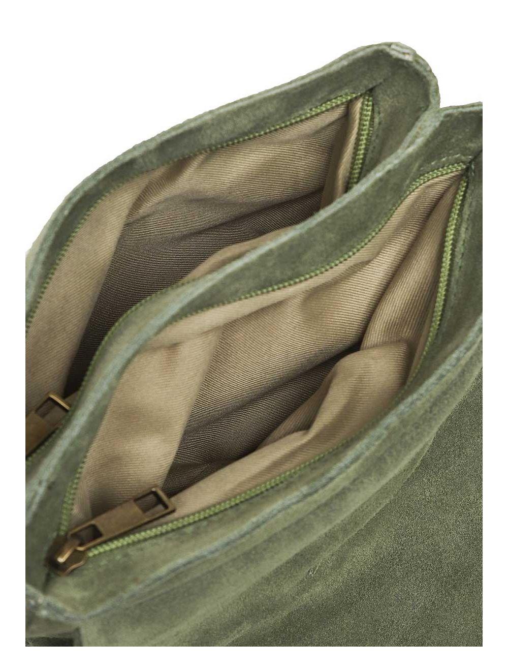 Tom&eva Sac Pochette Porté Travers En Cuir Suède-DOUNIA 3961-TAUPE