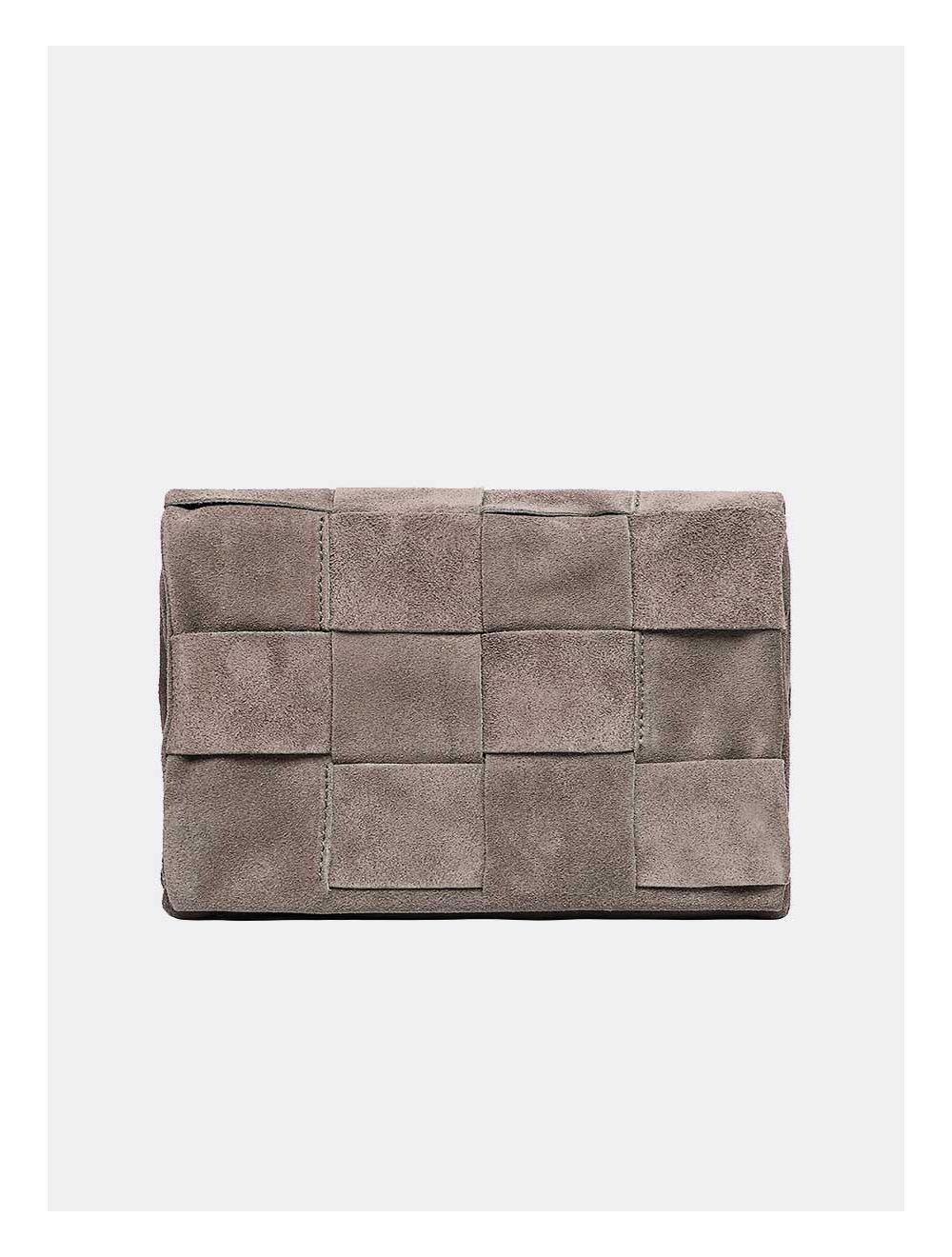 tom&eva Sac pochette porté travers en cuir suède-DOUNIA 3961-TAUPE