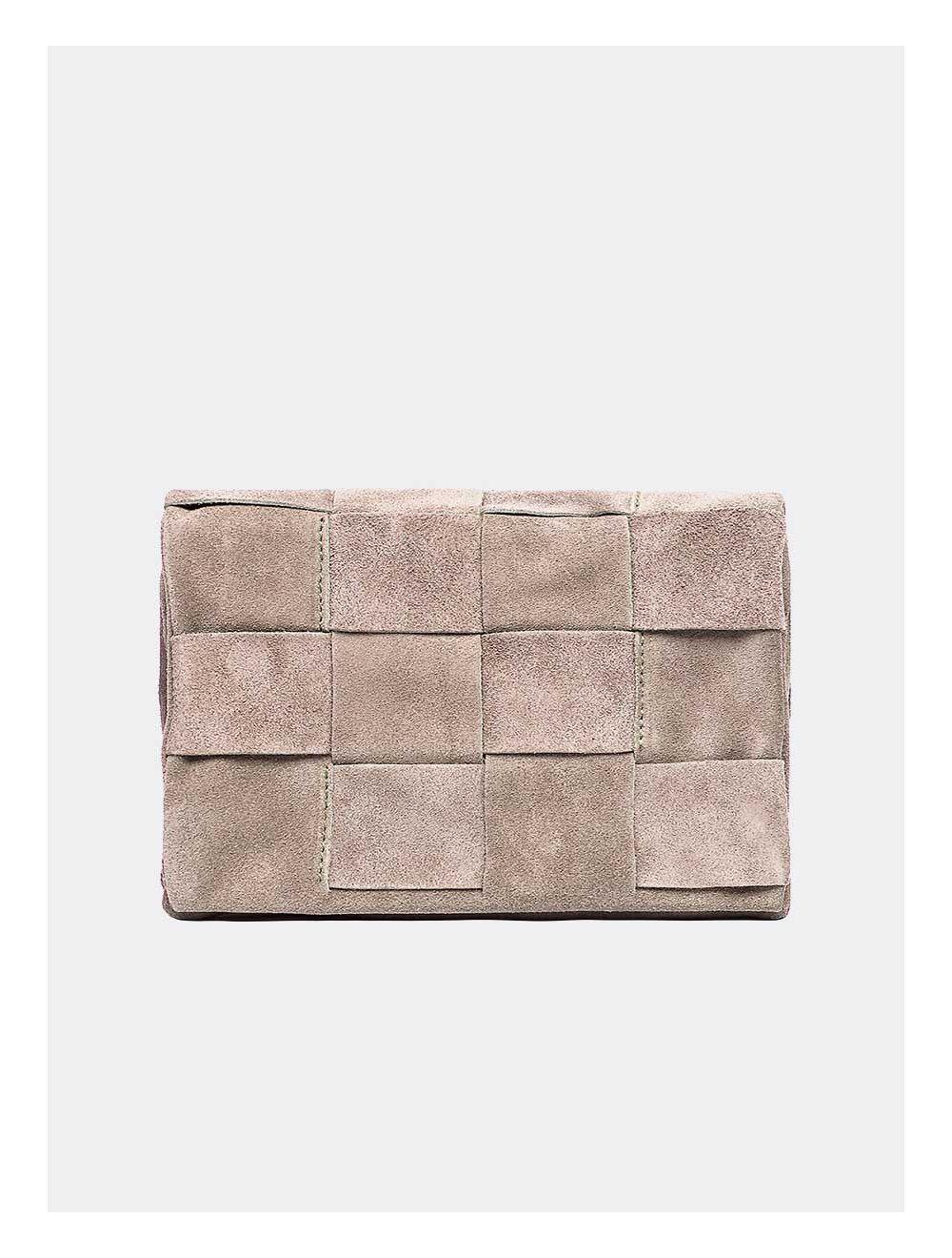 tom&eva Sac pochette porté travers en cuir suède-DOUNIA 3961-BEIGE