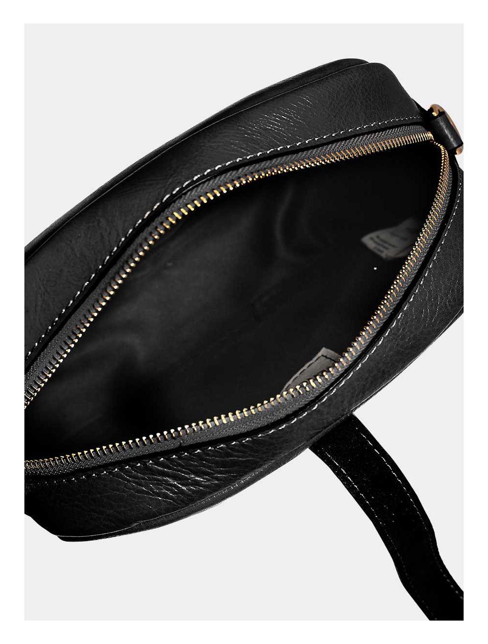 Tom&eva Sac Porté Croisé Avec Patte Avant En Cuir Vachette Collet-ANNABELLE 4046-NOIR