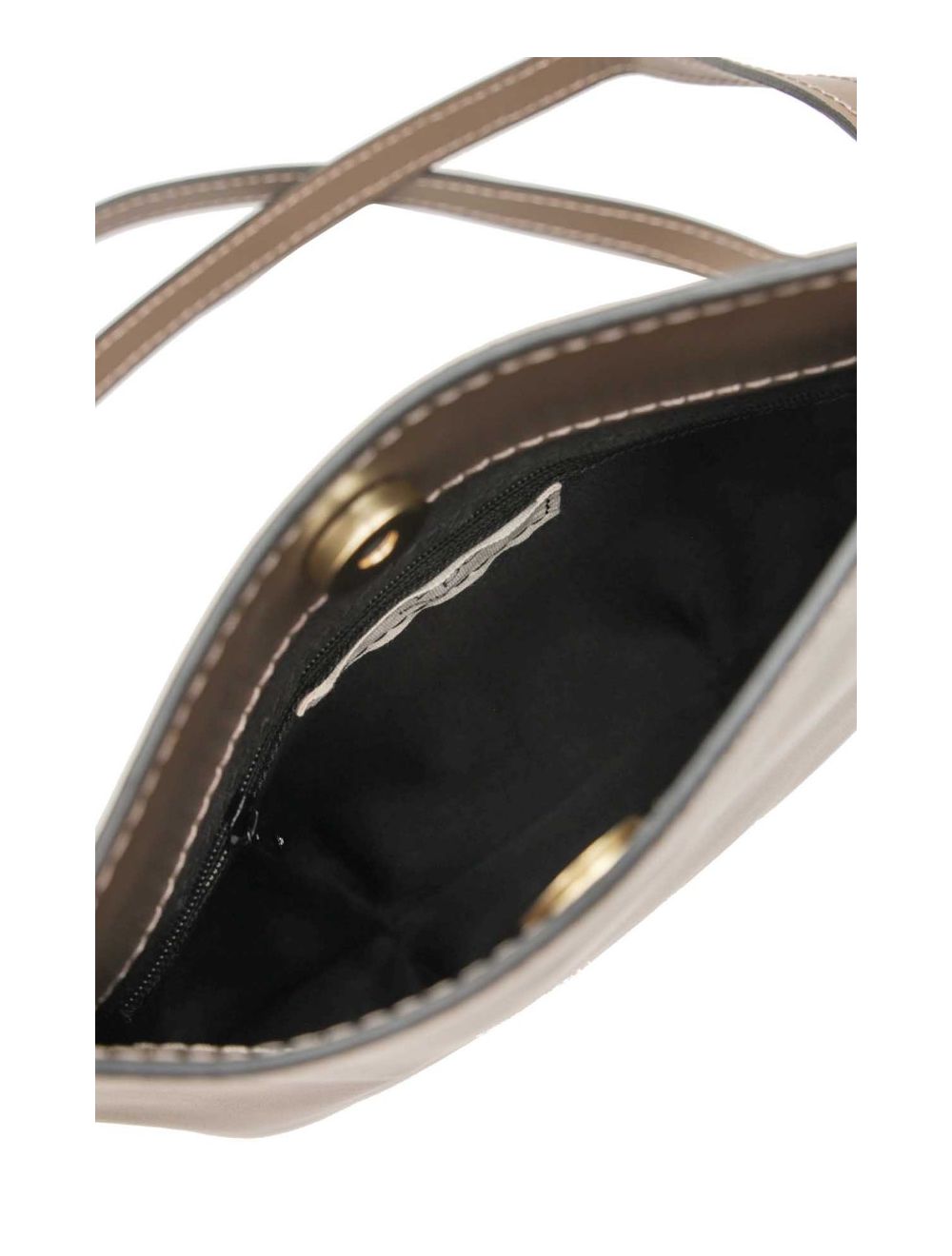 tom&eva Sac Porté Croisé en Croûte Cuir de Vachette Lisse 4127 CELIA-Taupe