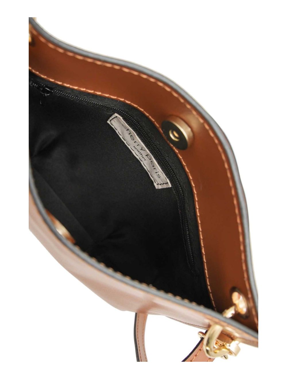 tom&eva Sac Porté Croisé en Croûte Cuir de Vachette Lisse 4127 CELIA-Camel