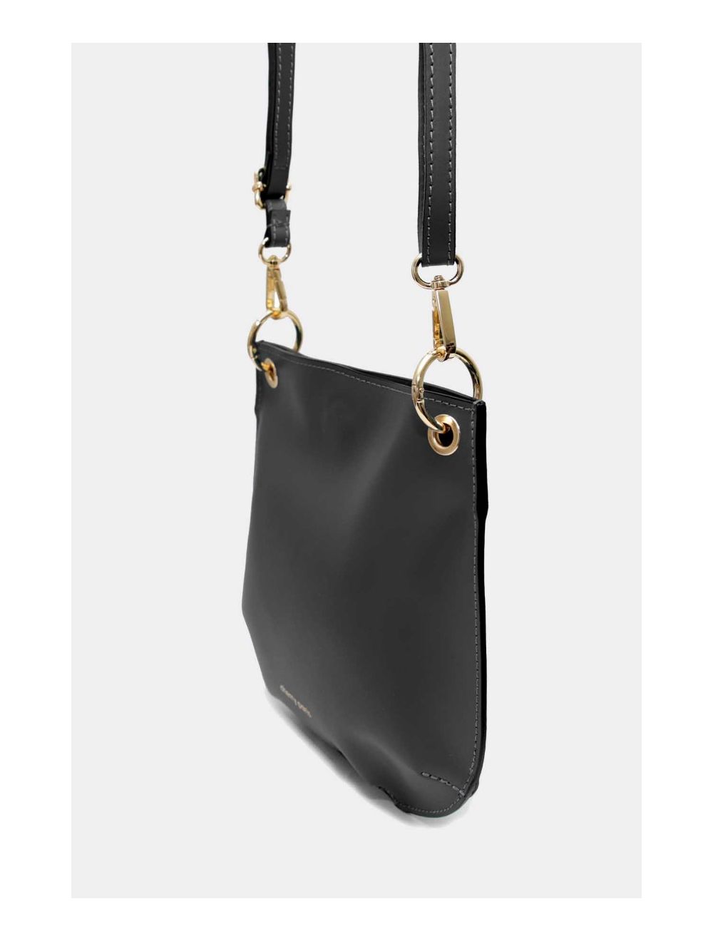 Tom&eva Sac Porté Croisé En Croûte Cuir De Vachette Lisse 4127 CELIA-Noir