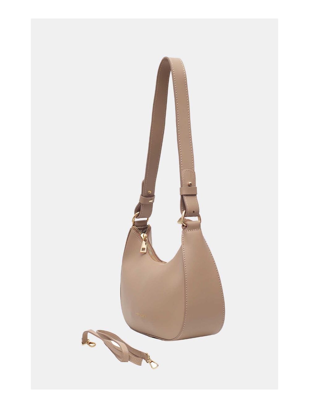 Tom&eva Sac Porté Croisé En Croûte Cuir Vachette Lisse 4076 DANA-Sable