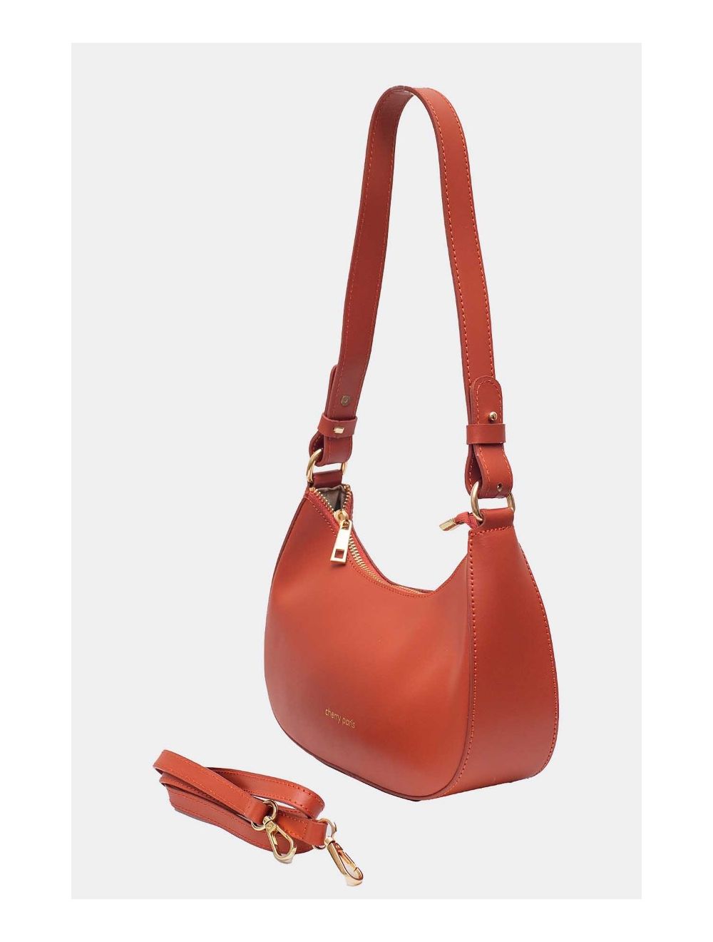 Tom&eva Sac Porté Croisé En Croûte Cuir Vachette Lisse 4076 DANA-Rouille