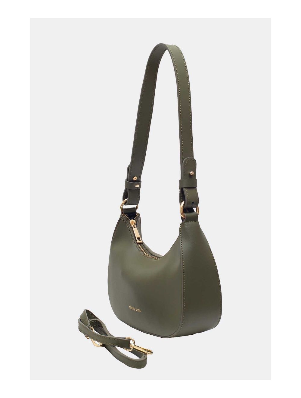 Tom&eva Sac Porté Croisé En Croûte Cuir Vachette Lisse 4076 DANA-Kaki