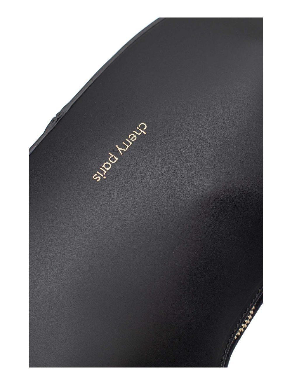 tom&eva Sac Porté Croisé en Croûte Cuir Vachette Lisse 4076 DANA-Noir