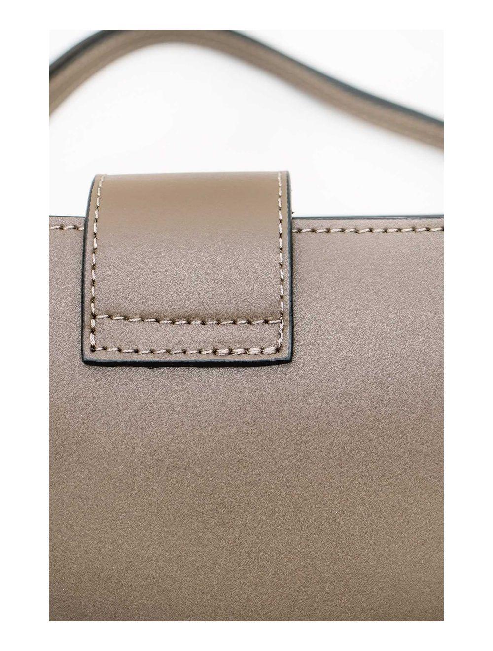 tom&eva Sac Porté Croisé en Croûte Cuir Vachette Lisse 4077 TIGUIDA-Taupe