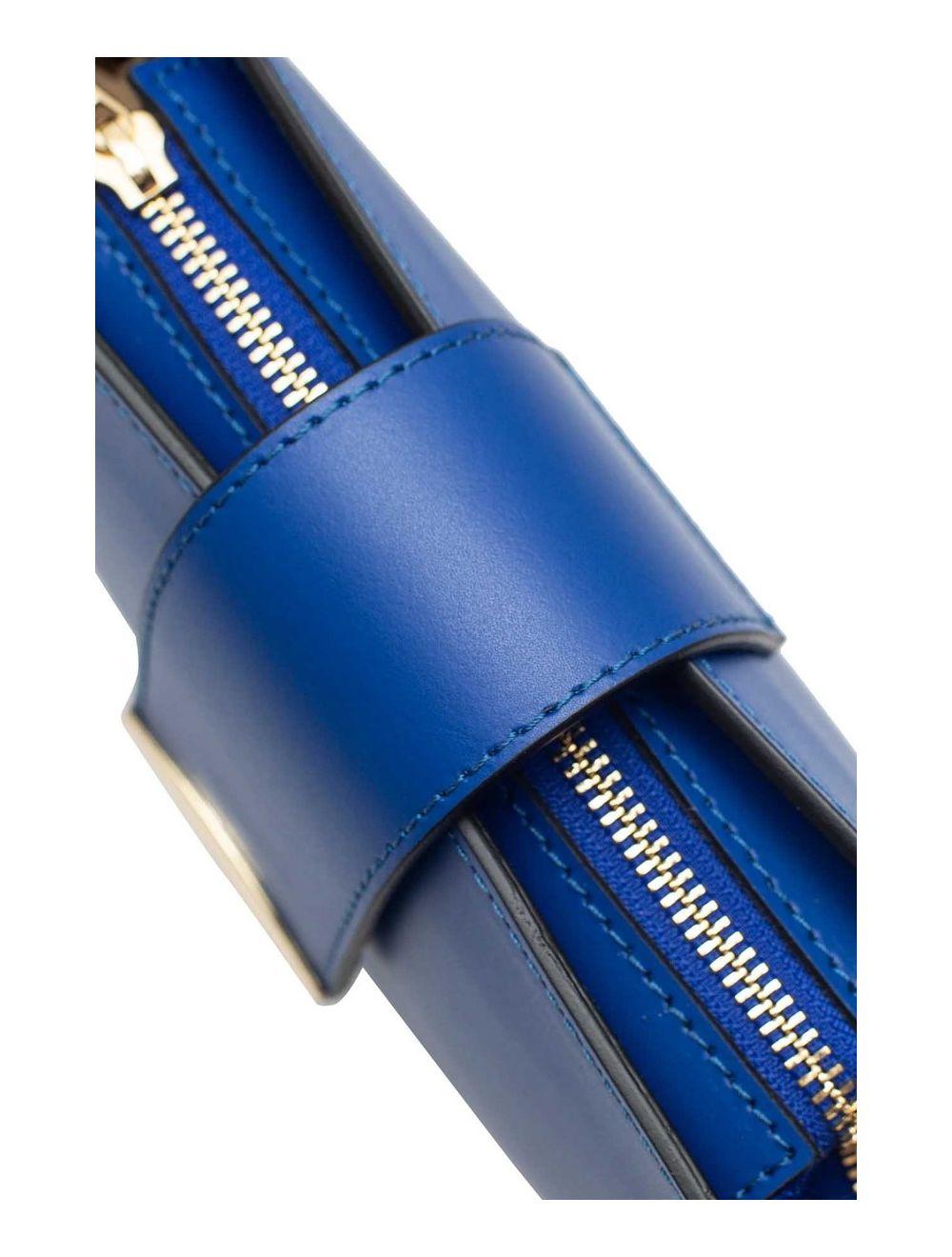tom&eva Sac Porté Croisé en Croûte Cuir Vachette Lisse 4077 TIGUIDA-Bleu Roi