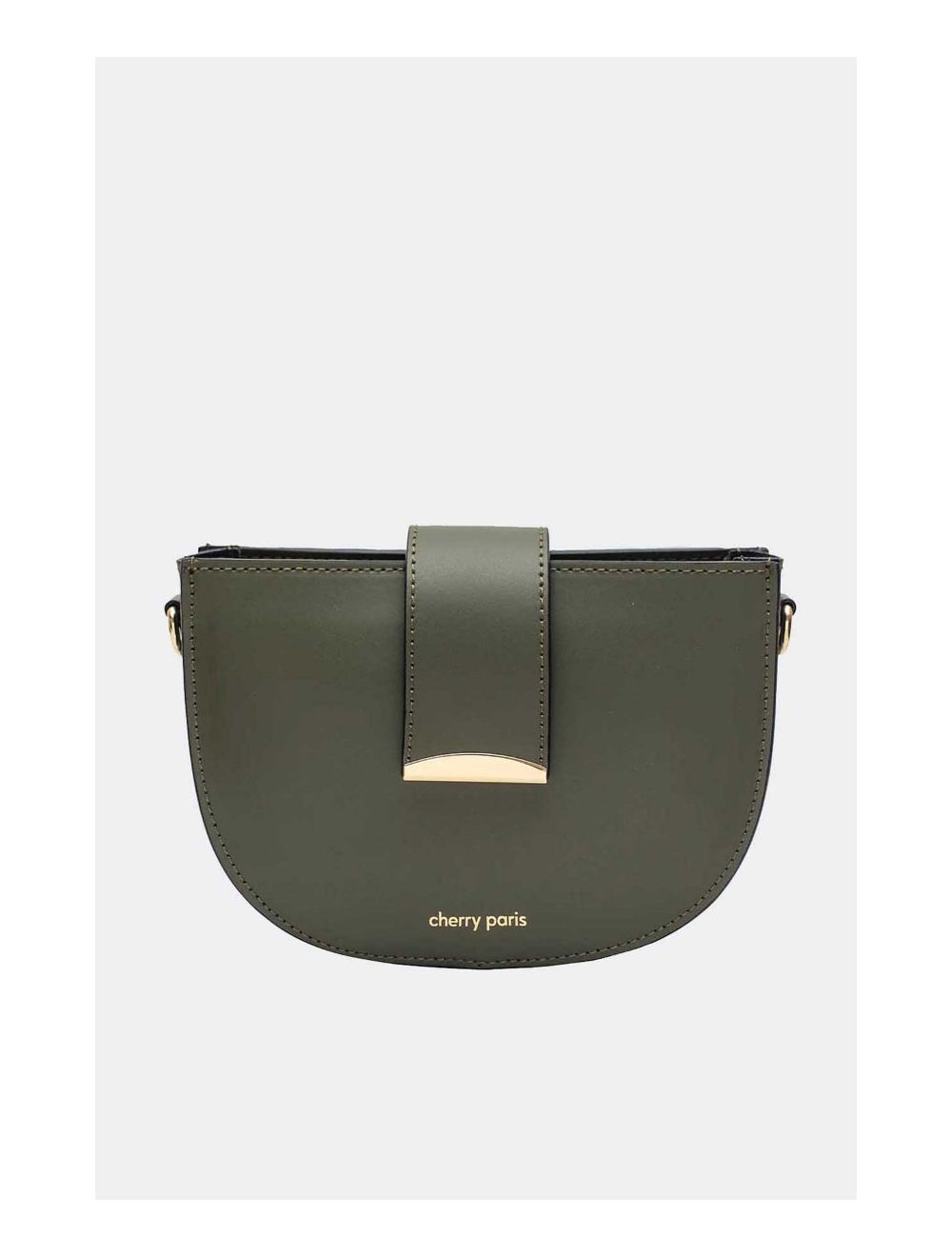 Tom&eva Sac Porté Croisé En Croûte Cuir Vachette Lisse 4077 TIGUIDA-Kaki