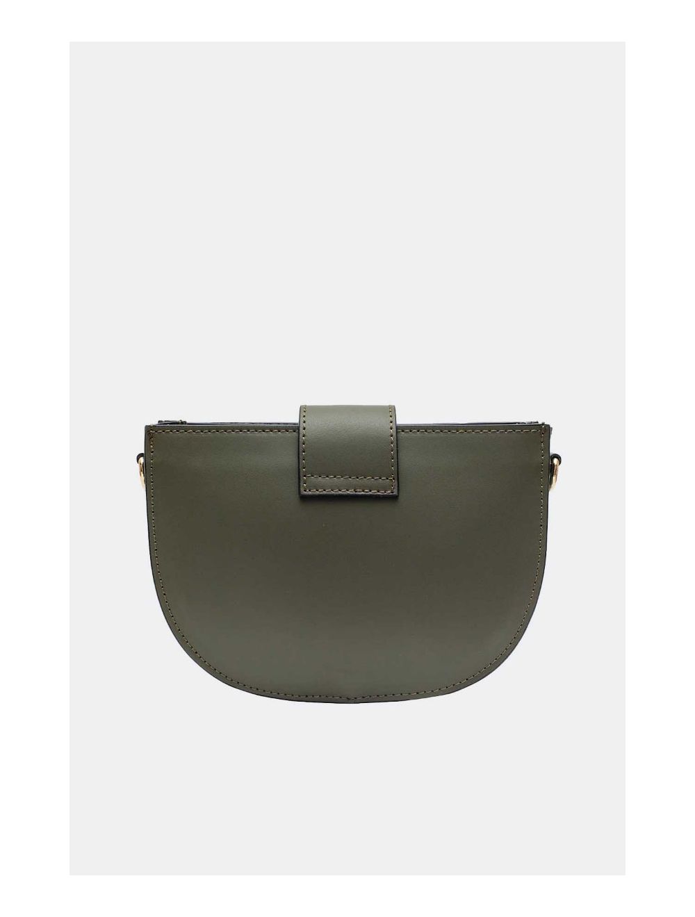 Tom&eva Sac Porté Croisé En Croûte Cuir Vachette Lisse 4077 TIGUIDA-Kaki